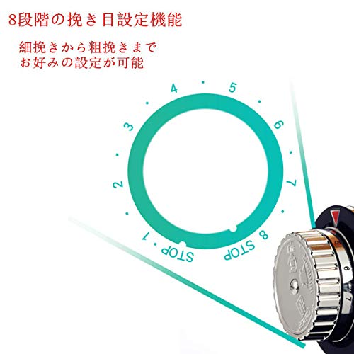 HOYZHDQ コーヒーミル 電動 電動コーヒーグラインダー 8段階変速調整 小型 家庭用 電動 手作り家庭用 機械ステンレス鋼の刃 コーヒー店 ケーキ店ドーナツ店などに適用 (黒)