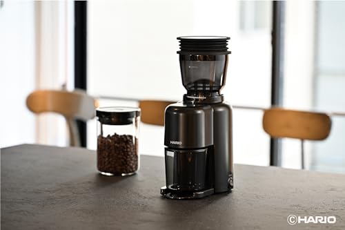 HARIO(ハリオ) V60 電動 コーヒーグラインダーコンパクトN コーヒーミル 39段階調節 コニカル式 ステンレス臼 ブラック EVCN-8-B