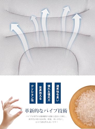 AYO 枕 パイプ枕 低反発 まくら 横向き対応 丸洗い可能 肩こりまくら 安眠枕 高さ調整可能 仰向き 横向き ホース枕 首肩フィット 快眠枕 プレゼント 40*60cm