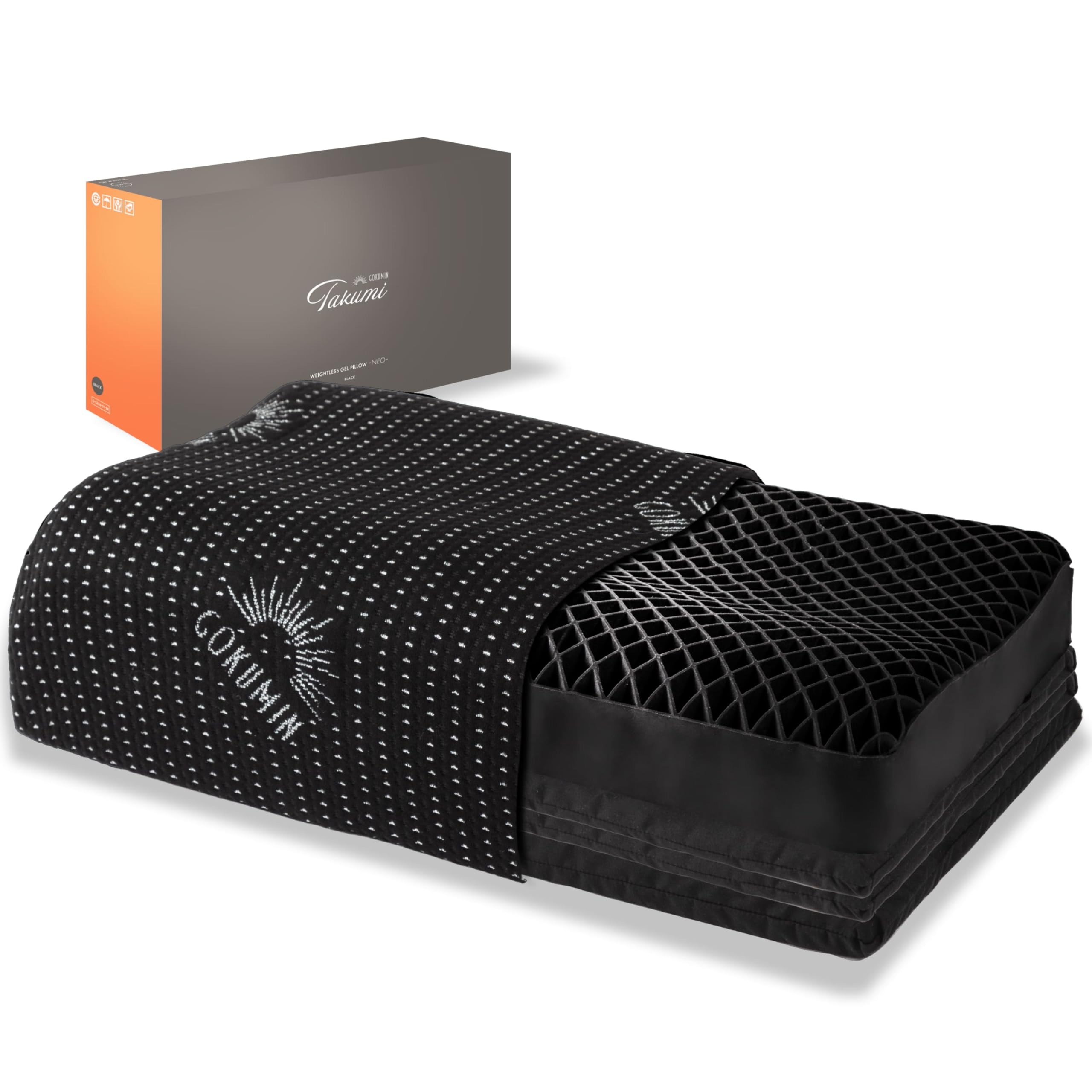 GOKUMIN ジェル枕 枕 【整体師監修 ジェルピロー】 高反発 首が痛くなりにくい 高め 低め 高さ調整可能 洗える枕 横向き寝 耐圧分散 TPE ハニカム 安眠枕 快眠 まくら t-gel (1個, プレミアムブラック, a.スタンダード)